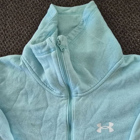 Under Armour Sweatshirt Henley Women SzL Blue Pullover Long Sleeve Athletic - Picture 4 of 10
